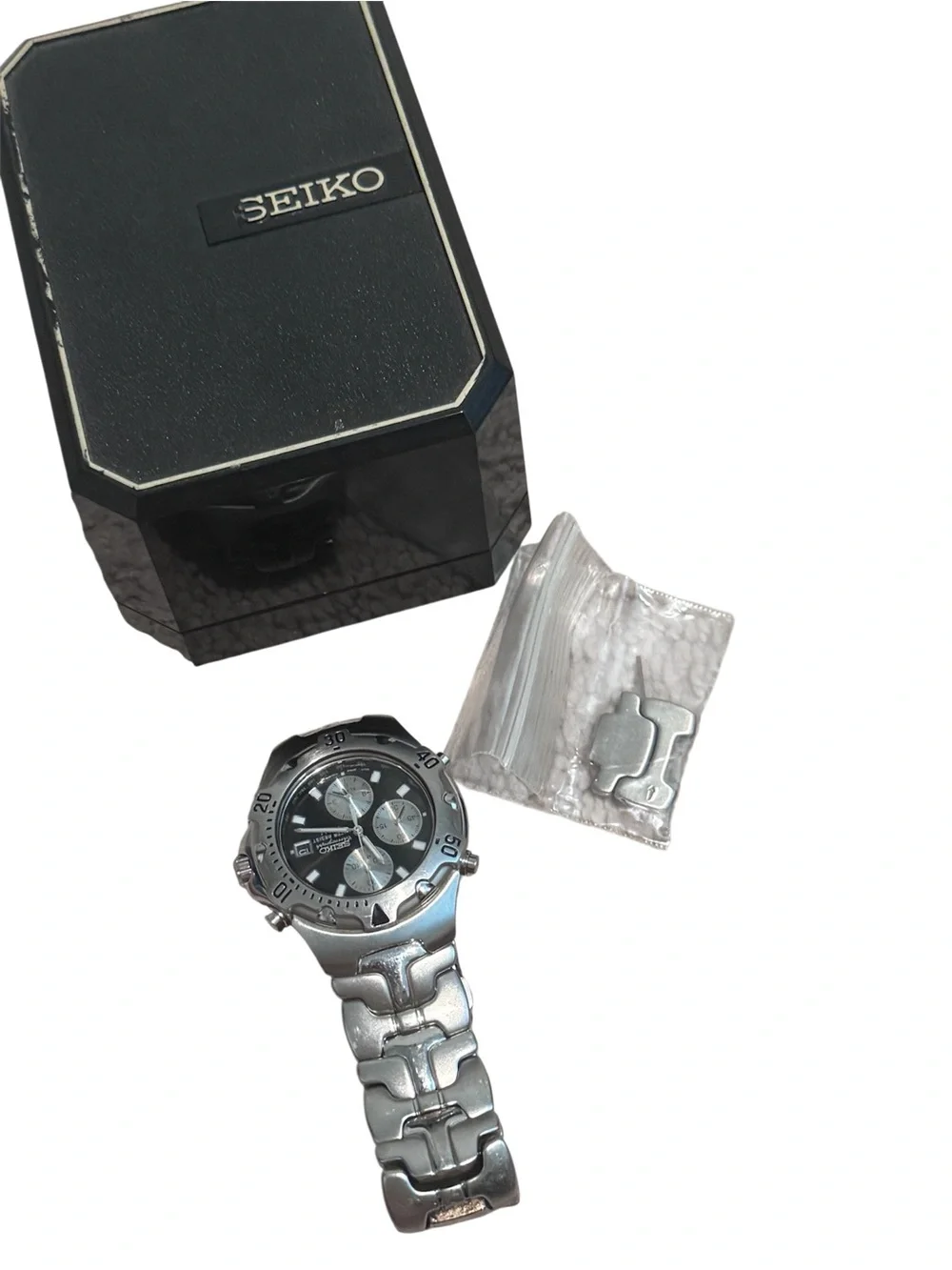 Vintage 90’s Seiko 7T62-0CR0 [A0] Chronograph Men’s Wrist Watch Stainless Steel
